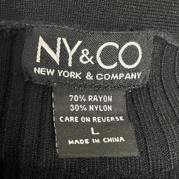 NEW YORK & CO Black Ribbed V-Neck Cardigan - Picture 11 of 14